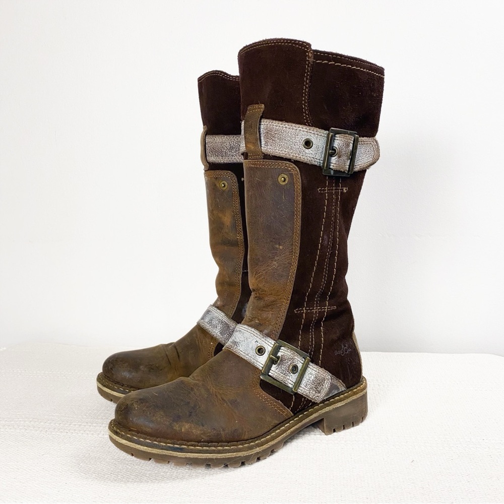 Bos. & Co Womens Innercity Brown Leather Suede Sherpa Lined Tall Boots EU 36 / 6